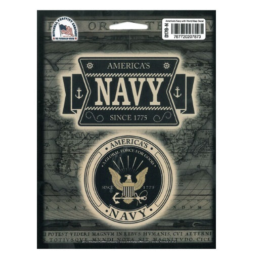America's Navy World Map Decal
