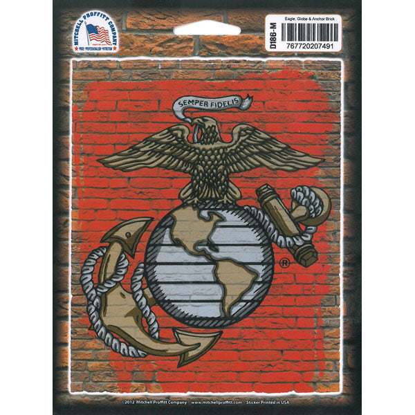Marine EGA on Brick Decal