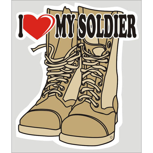 I Love My Soldier Boots Decal