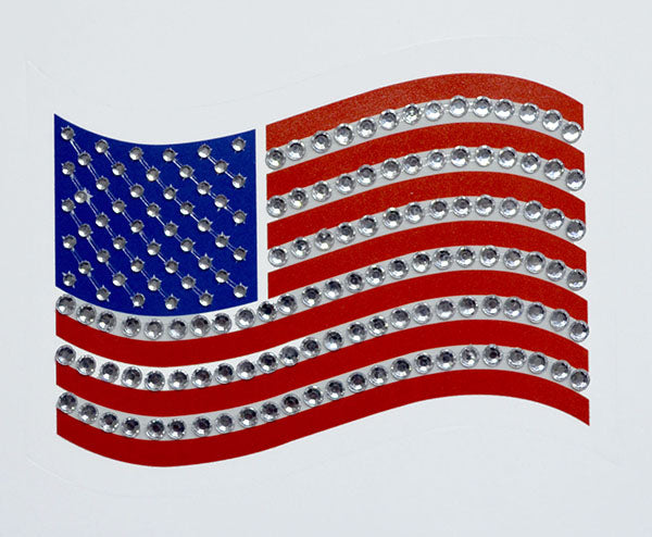 American Flag Window Bling Decal