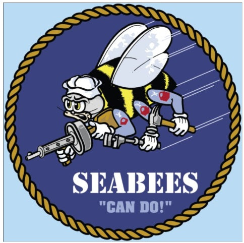 Round Seabees "Can Do" Decal