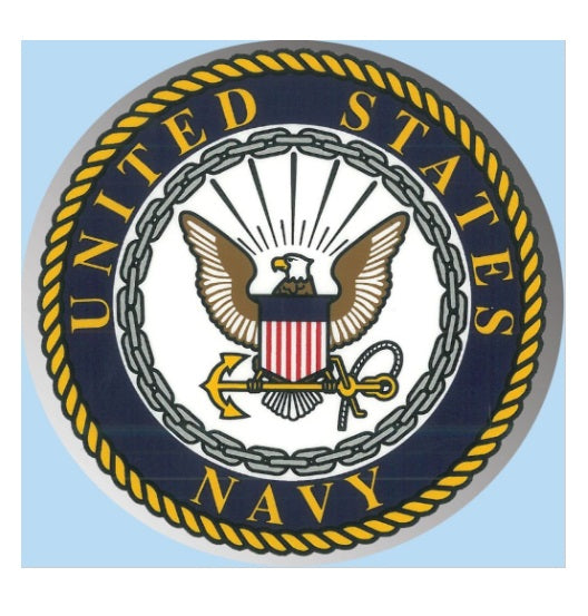 Navy Crest 12" Round Decal
