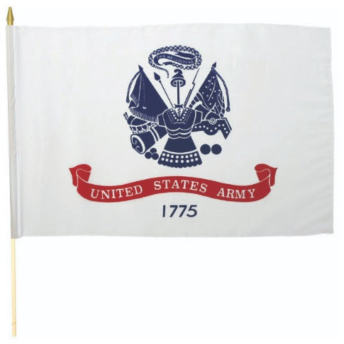 Classic White US Army Stick Flag