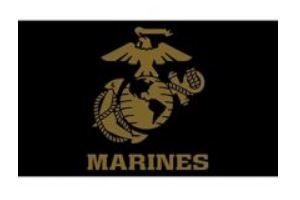 Marine Flag Black & Gold EGA Flag