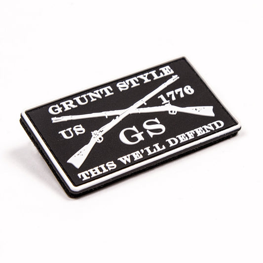 Grunt Style White PVC Patch