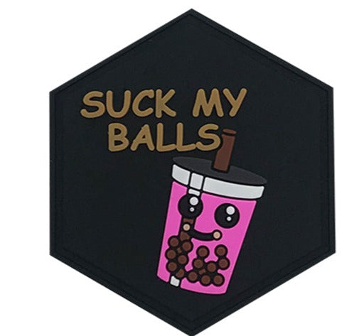 "Suck My Balls" PVC Hex Patch
