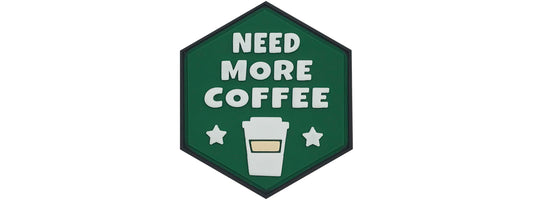 "Need More Coffee" PVC Hex Patch