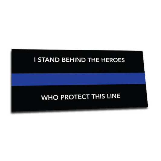 "I Stand Behind" Thin Blue Line Decal