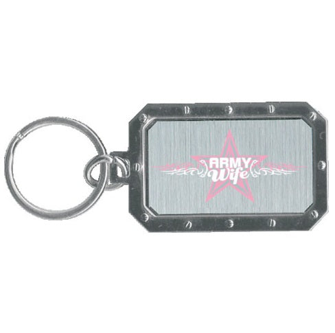 Metal Key Chain Army Wife