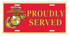 Marine Proudly Served License Plate