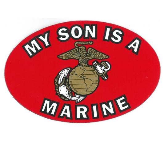 Oval Magnet My Son Marine