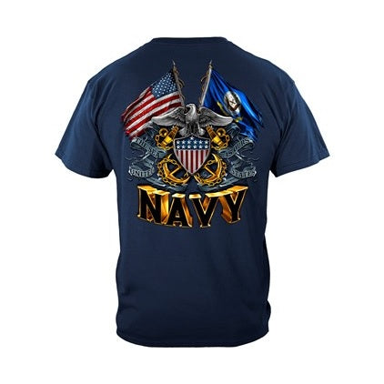 Double Flag Eagle Navy T-Shirt