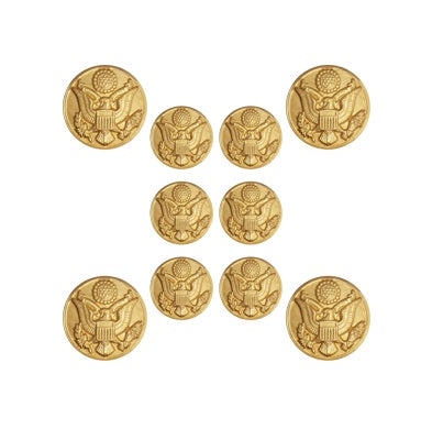 Army Button Set, 22K Gold