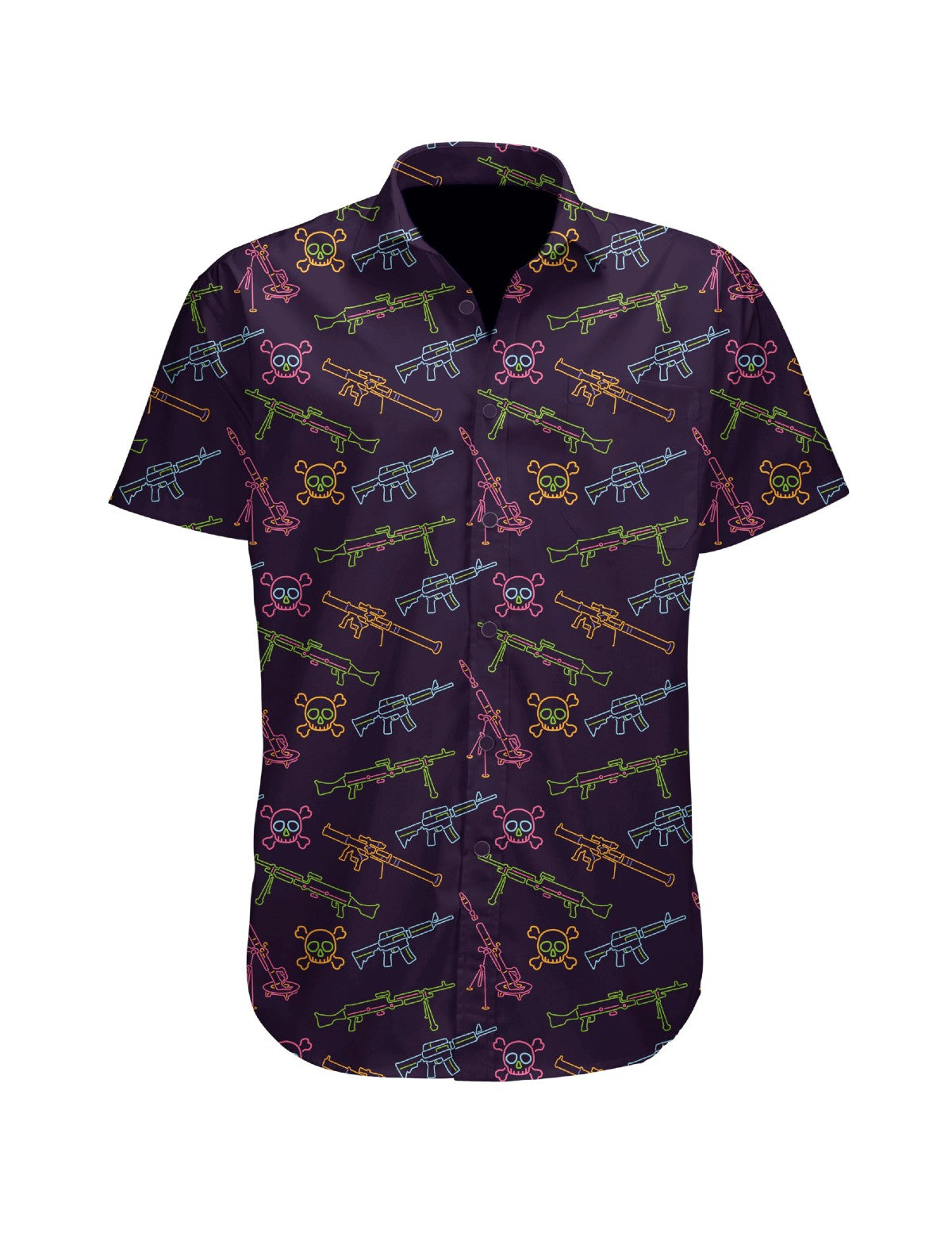 SavTac Neon Lights & Gun Fights Button Up