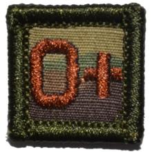 Blood Type Patch 1x1, O+