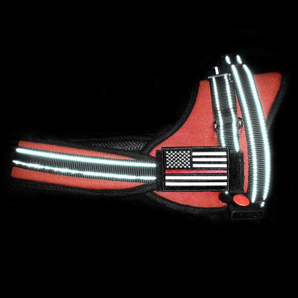 Thin Red Line Reflective Dog Harness
