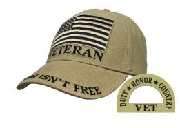 American Flag Veteran Tan Cap
