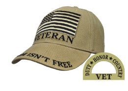 American Flag Veteran Tan Cap