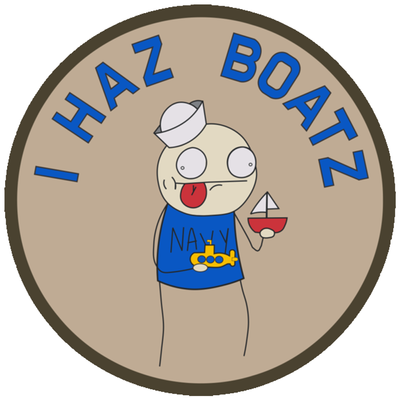 Sketch's World © US Navy "I Haz Boatz" - 3.5 Inch Sticker
