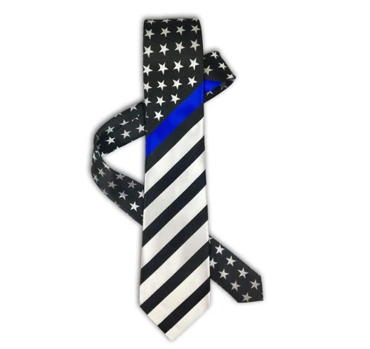 Thin Blue Line American Flag Tie
