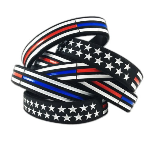 Thin Red/Blue Line American Flag Bracelet