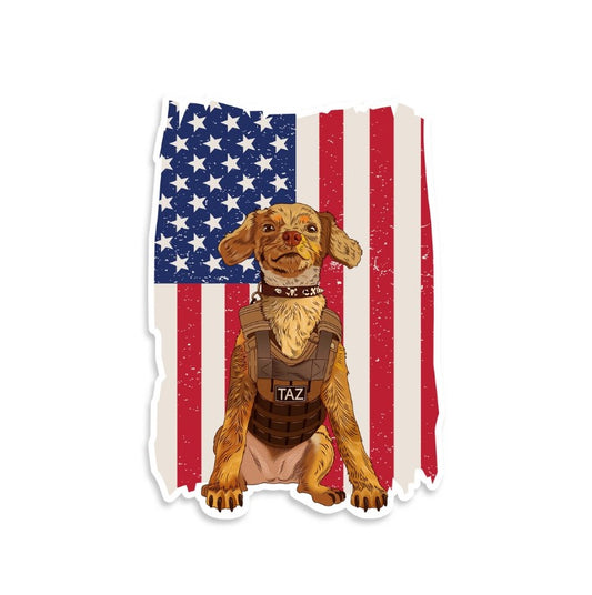 Tactical Taz US Flag Sticker