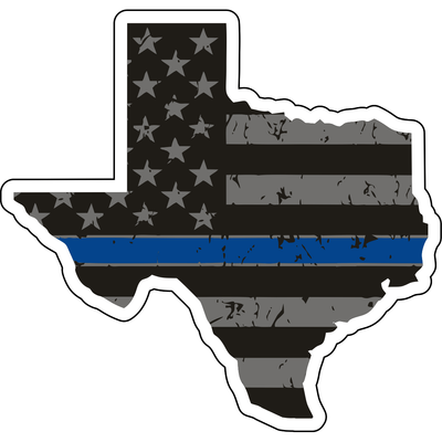 Texas Thin Blue Line State Decal