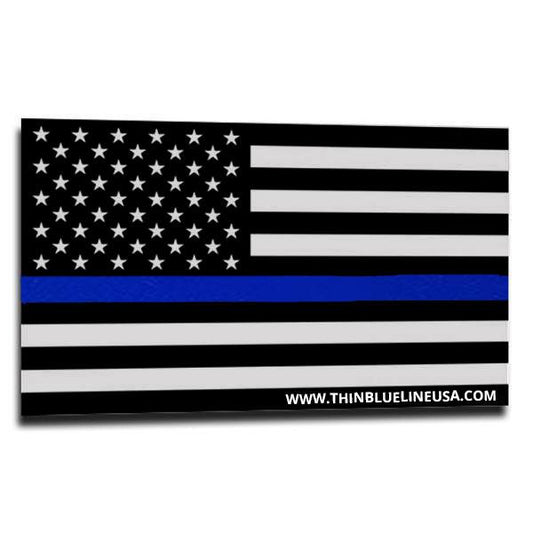 Thin Blue Line US Flag Decal, Reflective