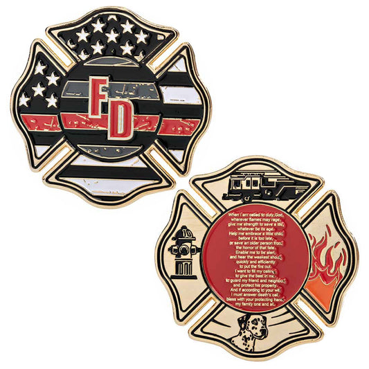 Firefighter's Prayer Challenge Coin