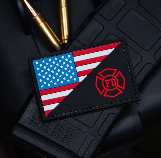 US Flag/Fire Department PVC Patch