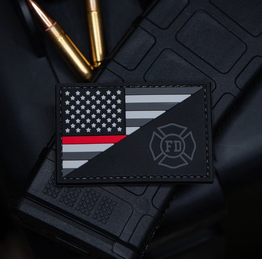 US Flag/Fire Department PVC Patch