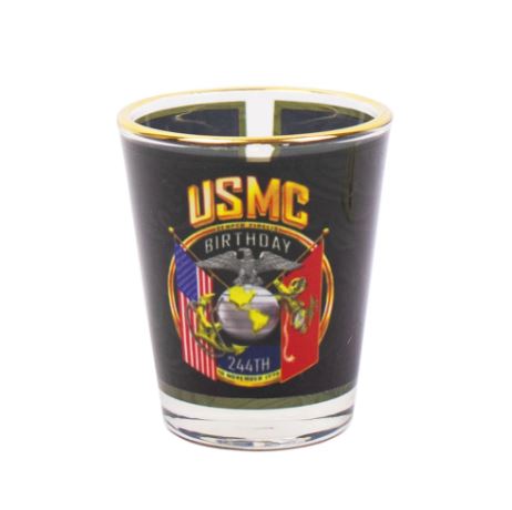 USMC 244th Birthday Shot Glass