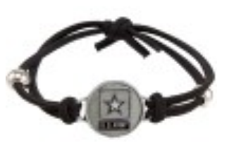 Military Bracelet with Silver Bead on Black Stretch Cord