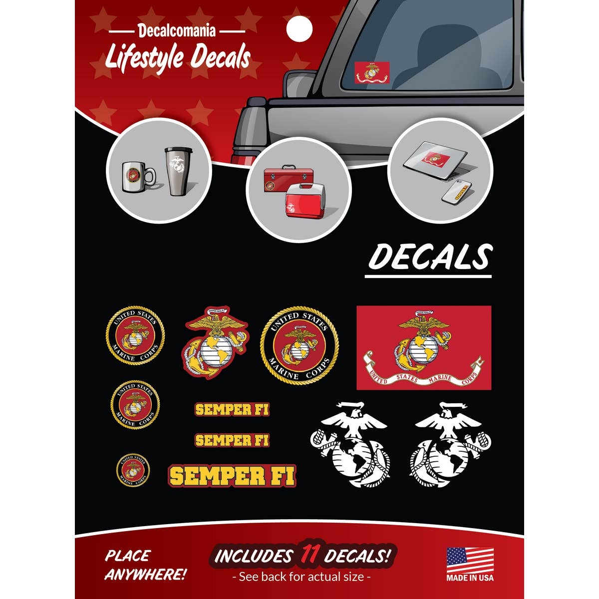 Marine Corps Licensed Decal Pack Military Car Sticker Decal