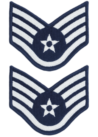 Air Force Chevron - Blue & Silver (Pair)