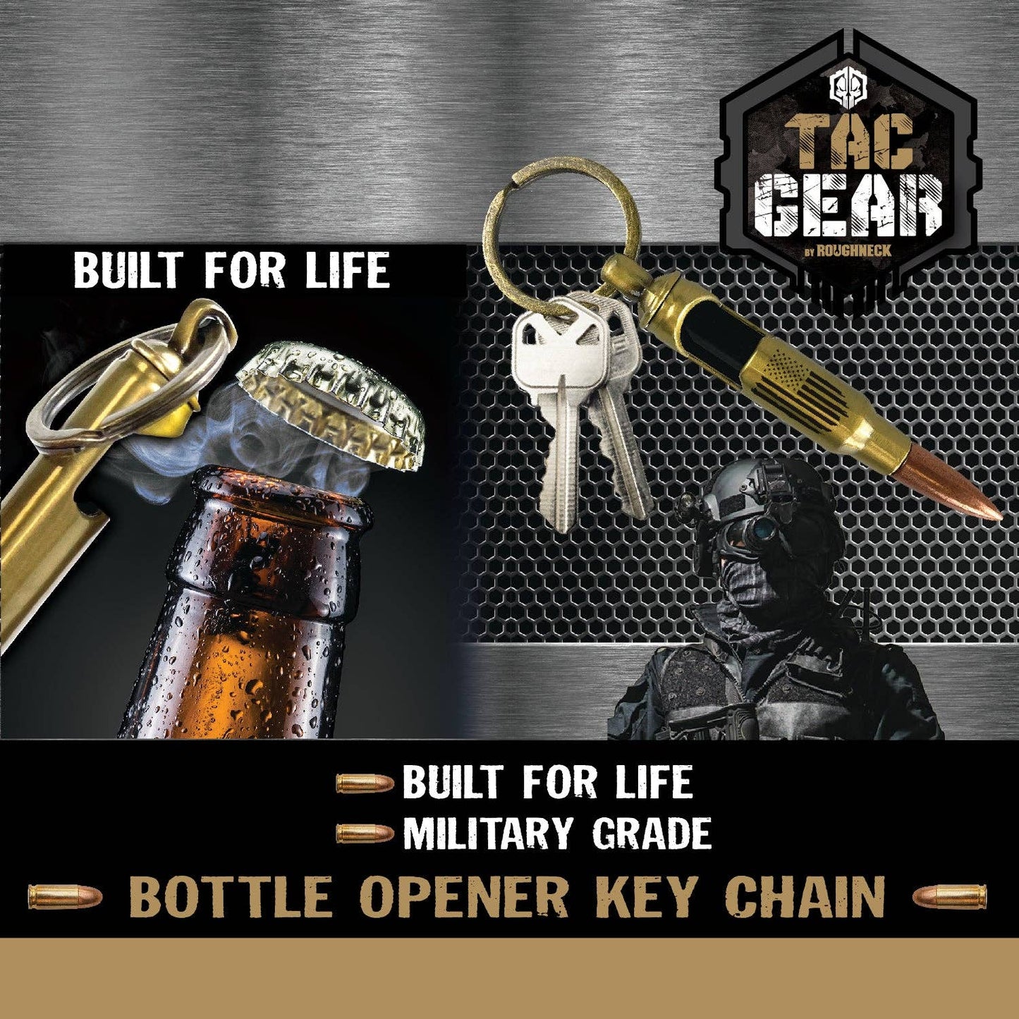 TacGear Bullet Keychain Bottle Opener