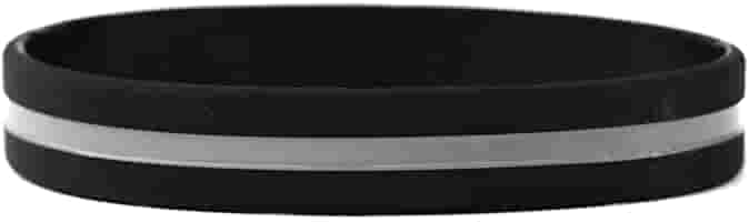 Thin Silver Line Silicone Bracelet