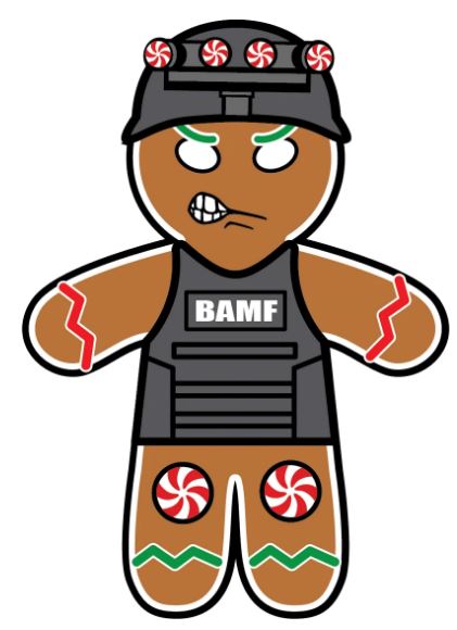 BAMF Gingerbread Man Sticker