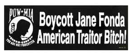 POW Boycott Jane Fonda Traitor Bumper Sticker