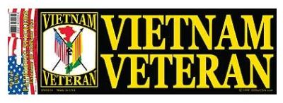 Vietnam Veteran Bumper Sticker w Flags