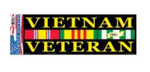 Vietnam Veteran Bumper Sticker w Ribbons
