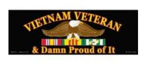 Vietnam Veteran & Damn Proud Bumper Sticker