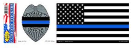 Blue Line Badge & Flag Sticker