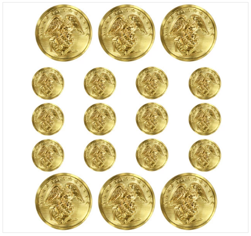 Marine Button Set - Enlisted (Gold Plated)