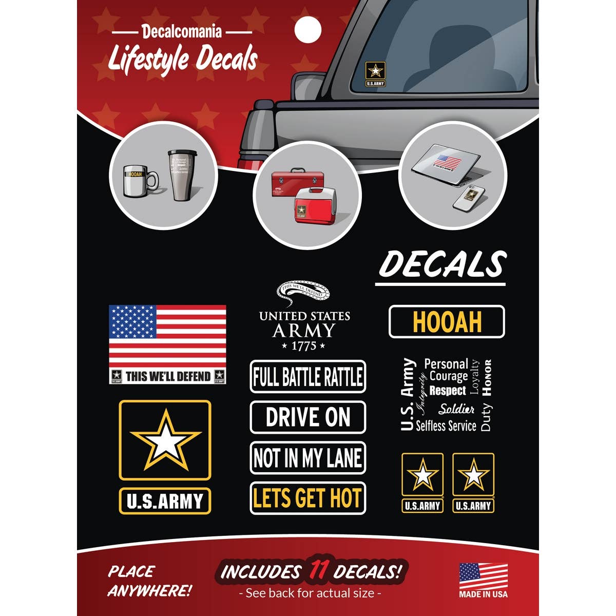 U.S. Army Licensed Value Pack Military Car Sticker Decal