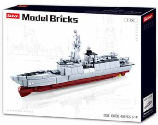 Model Bricks Destroyer Military Ship 1:450 Scale (457 pcs)