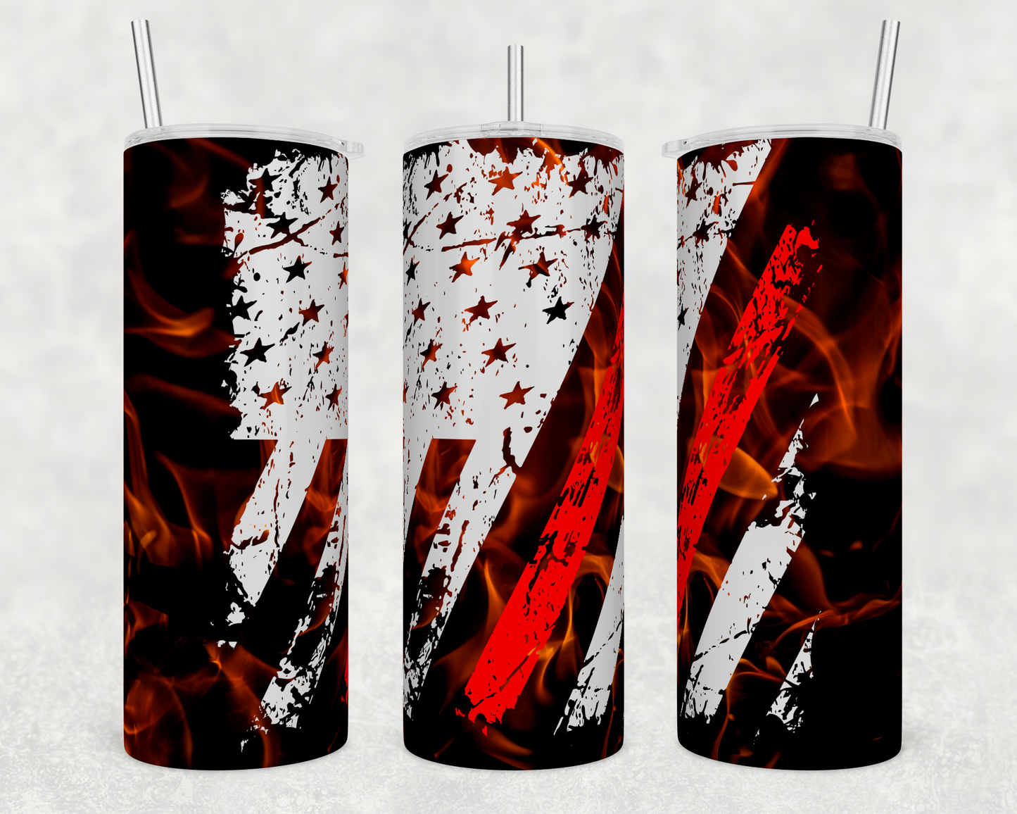 Fire and Flag Tumbler