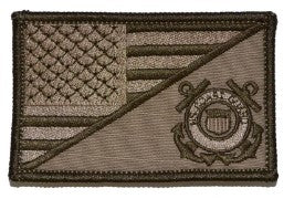 US Flag w Coast Guard Logo Velcro Patch