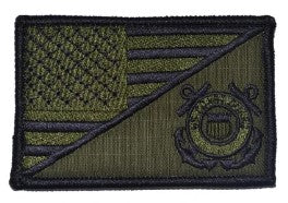 US Flag w Coast Guard Logo Velcro Patch