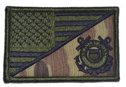 US Flag w Coast Guard Logo Velcro Patch